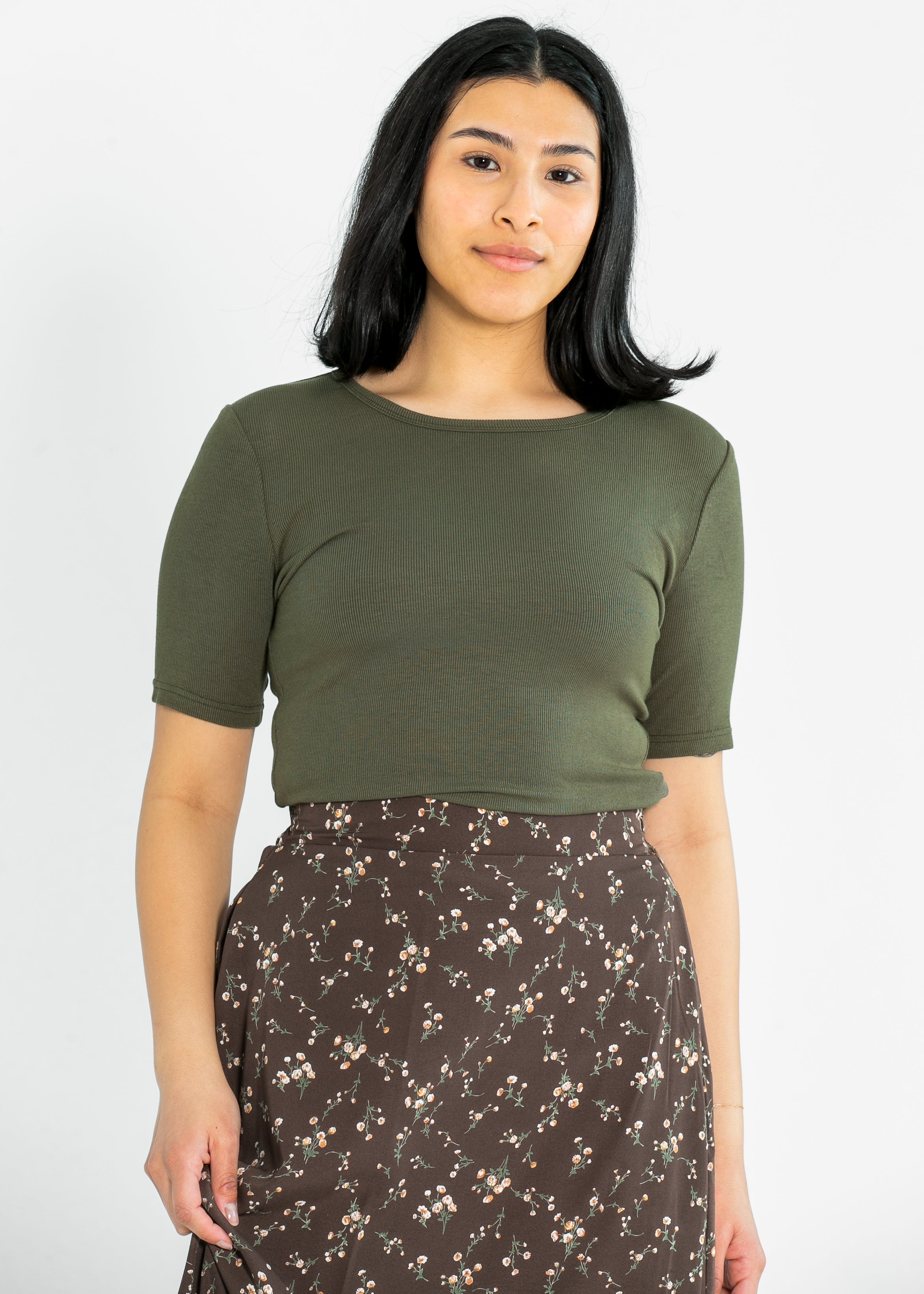 Essential Ribbed Half Sleeve Tee Inherit Co.