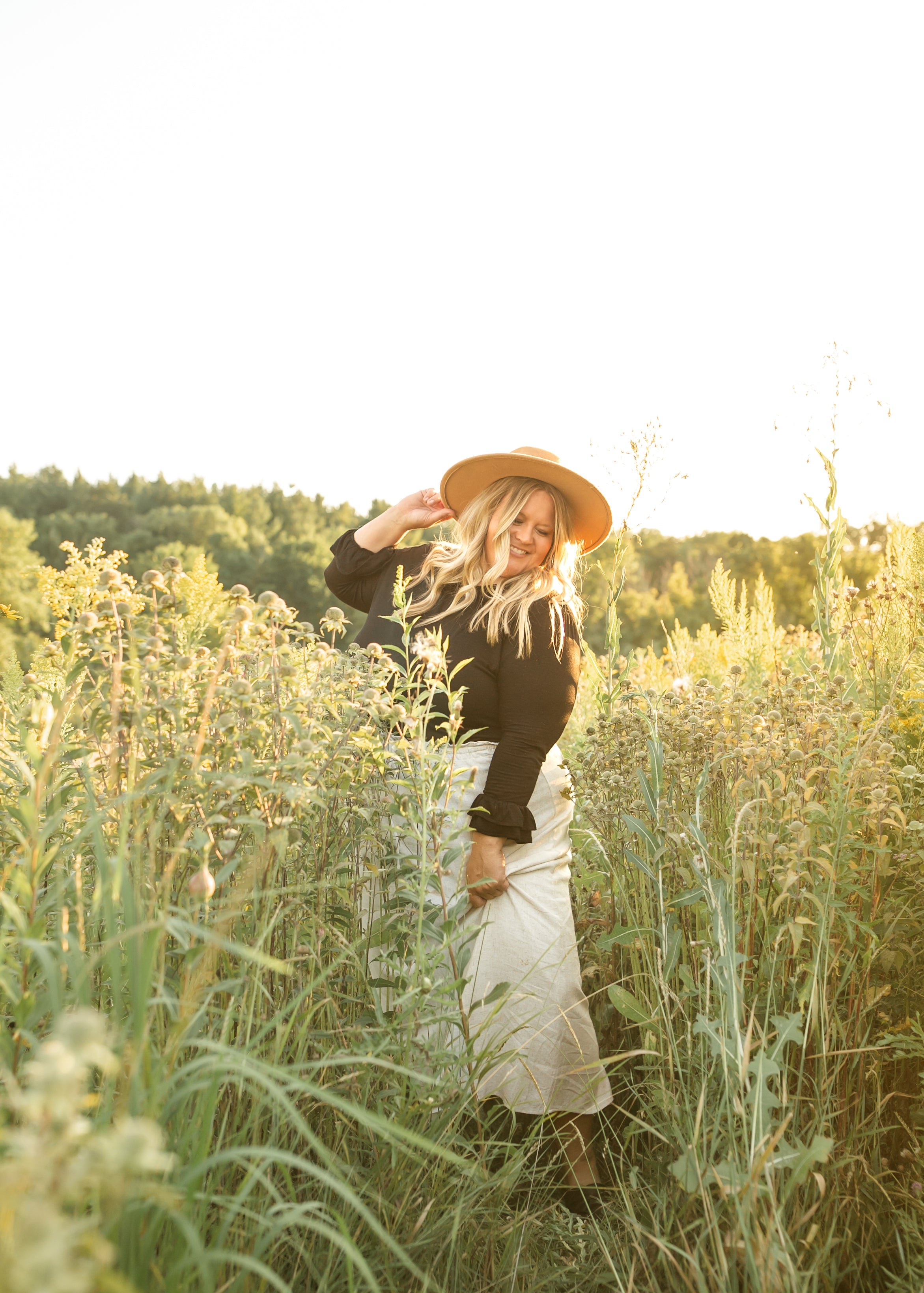 Essential Ruffled 3/4 Sleeve Top Inherit Co.