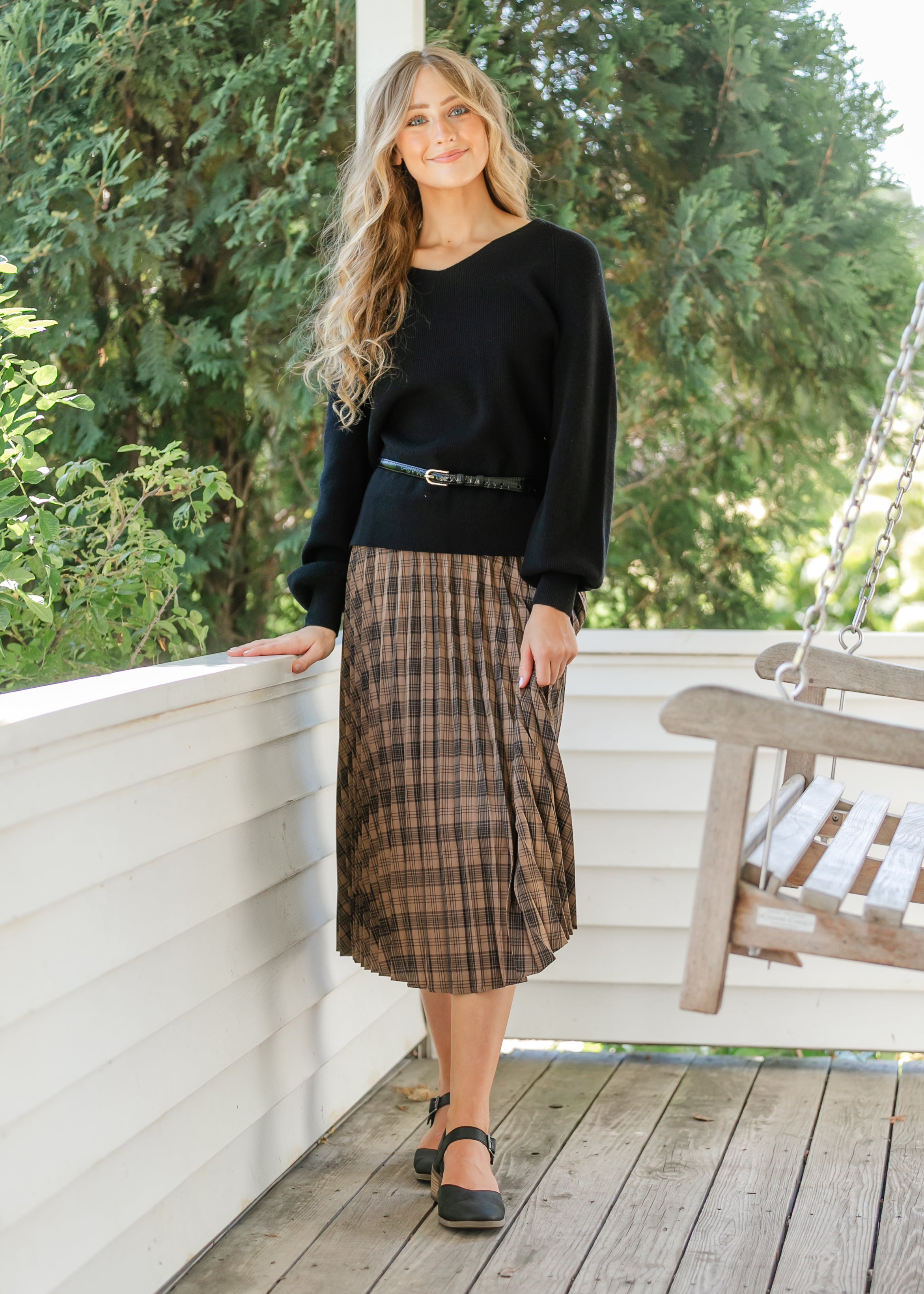 Essential V Neck Balloon Sleeve Sweater For Women Online Inherit Co.