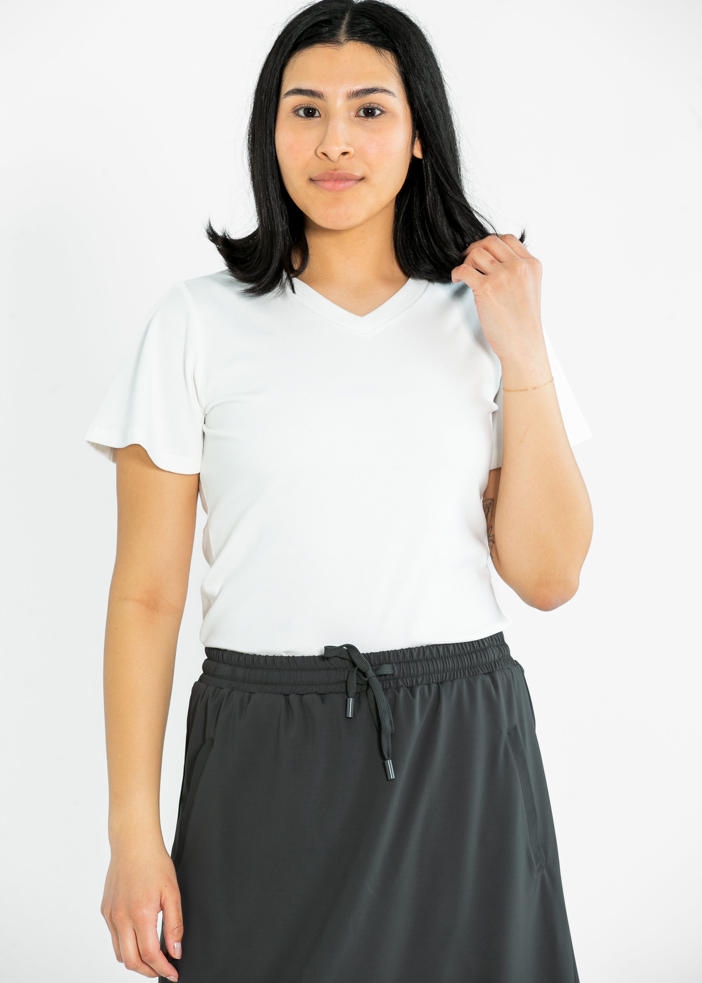 Essential V-neck Flutter Sleeve Top Inherit Co.