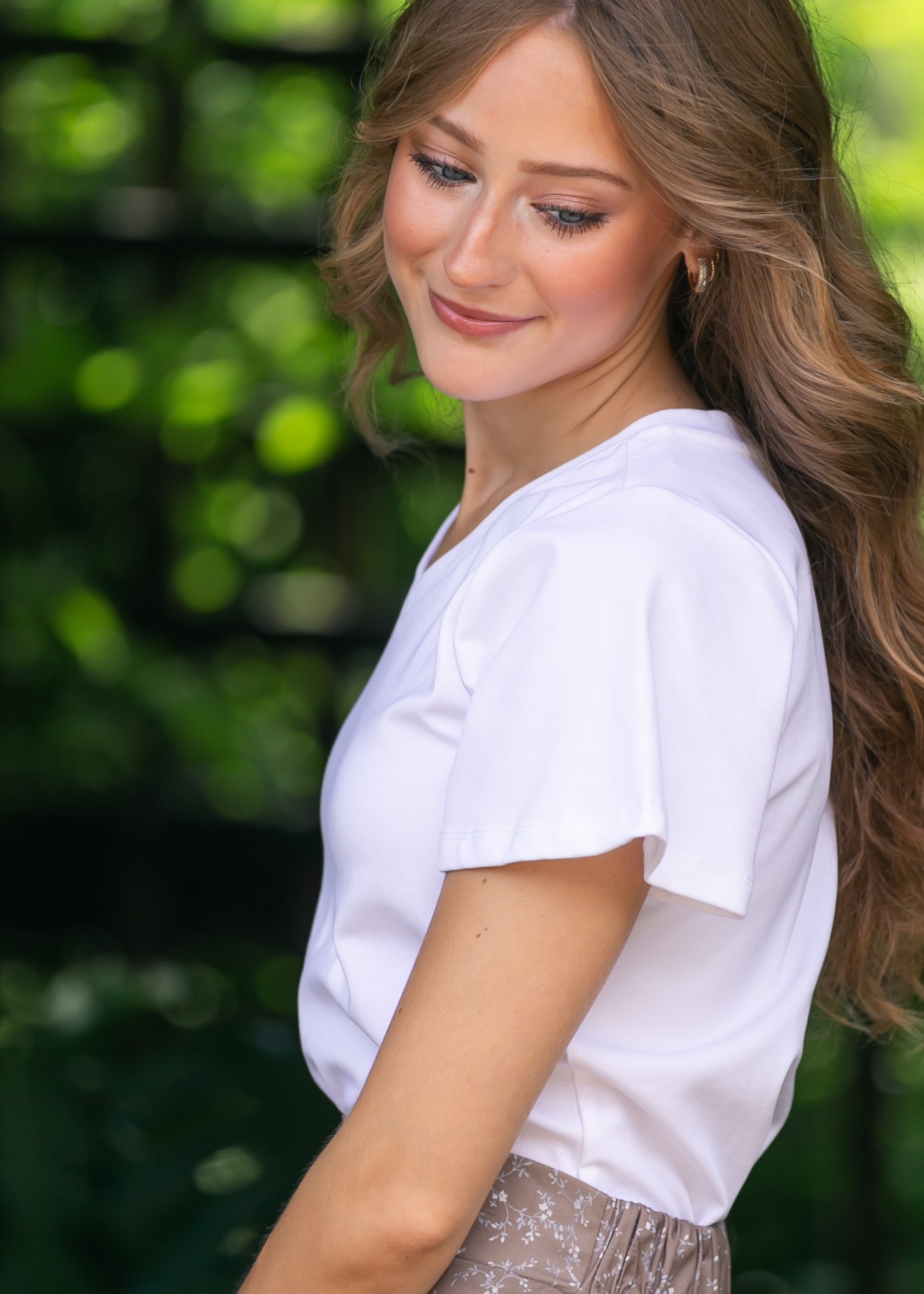 Essential V-neck Flutter Sleeve Top Inherit Co.