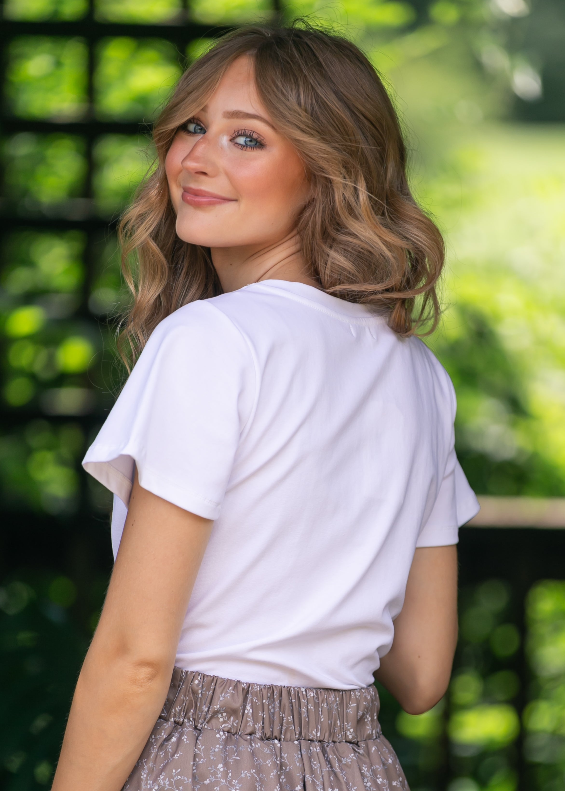 Essential V-neck Flutter Sleeve Top Inherit Co.