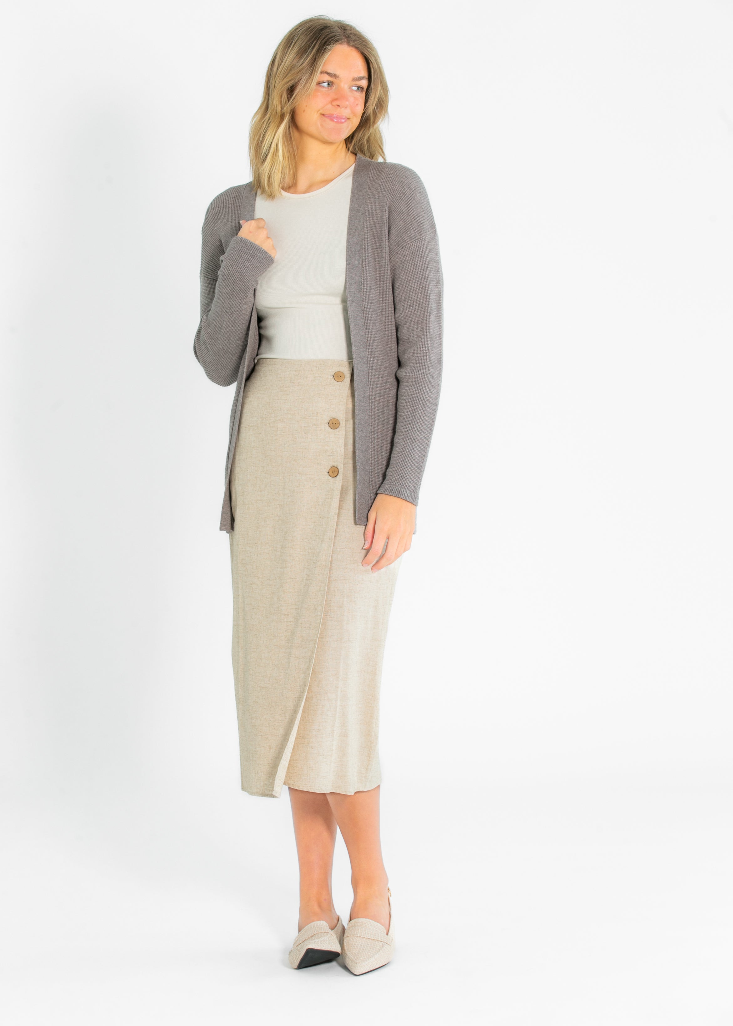 Essential Waffle Knit Cardigan - FINAL SALE Inherit Co.