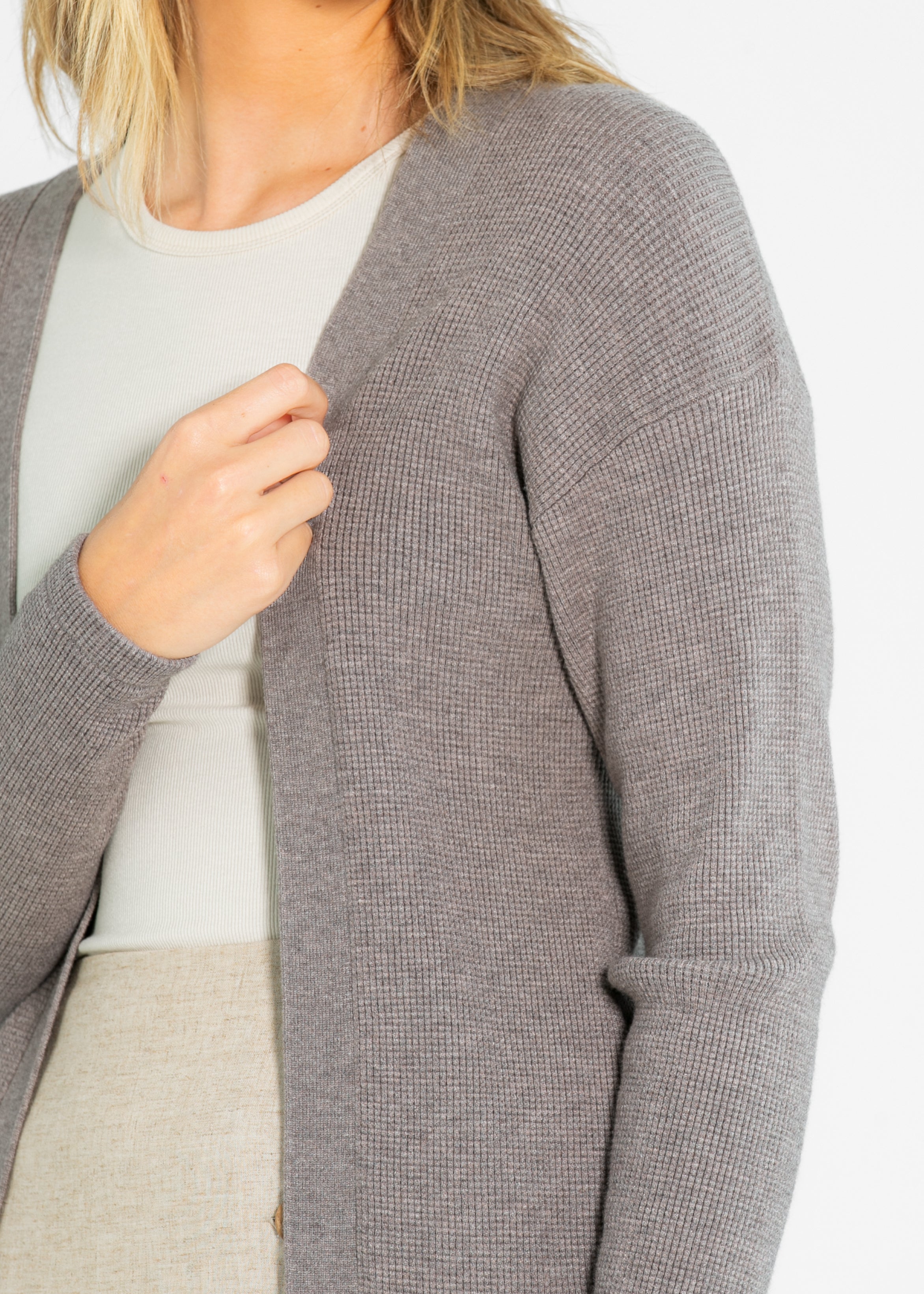 Essential Waffle Knit Cardigan - FINAL SALE Inherit Co.
