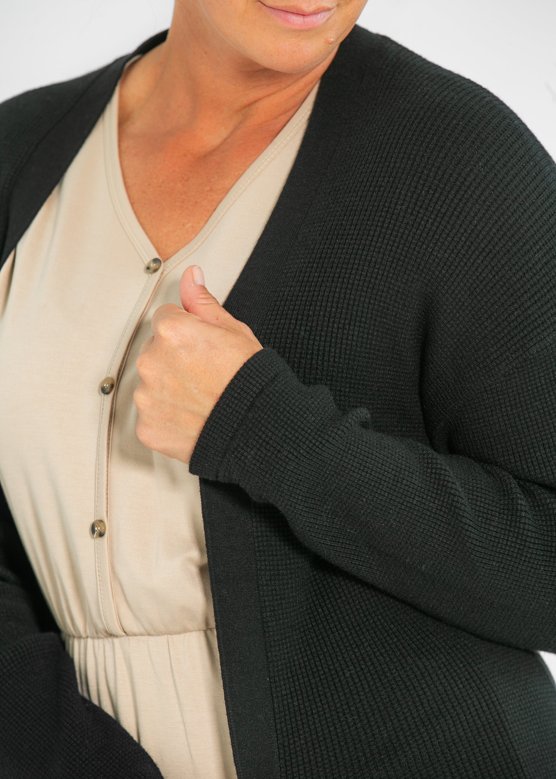 Essential Waffle Knit Cardigan Inherit Co.