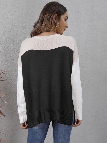 Chic color block sweater for women