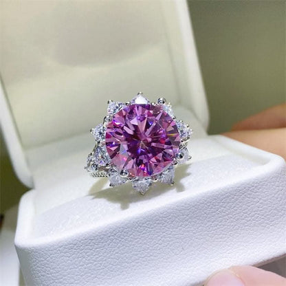 10 Carat Moissanite Zircon 925 Sterling Silver Ring.