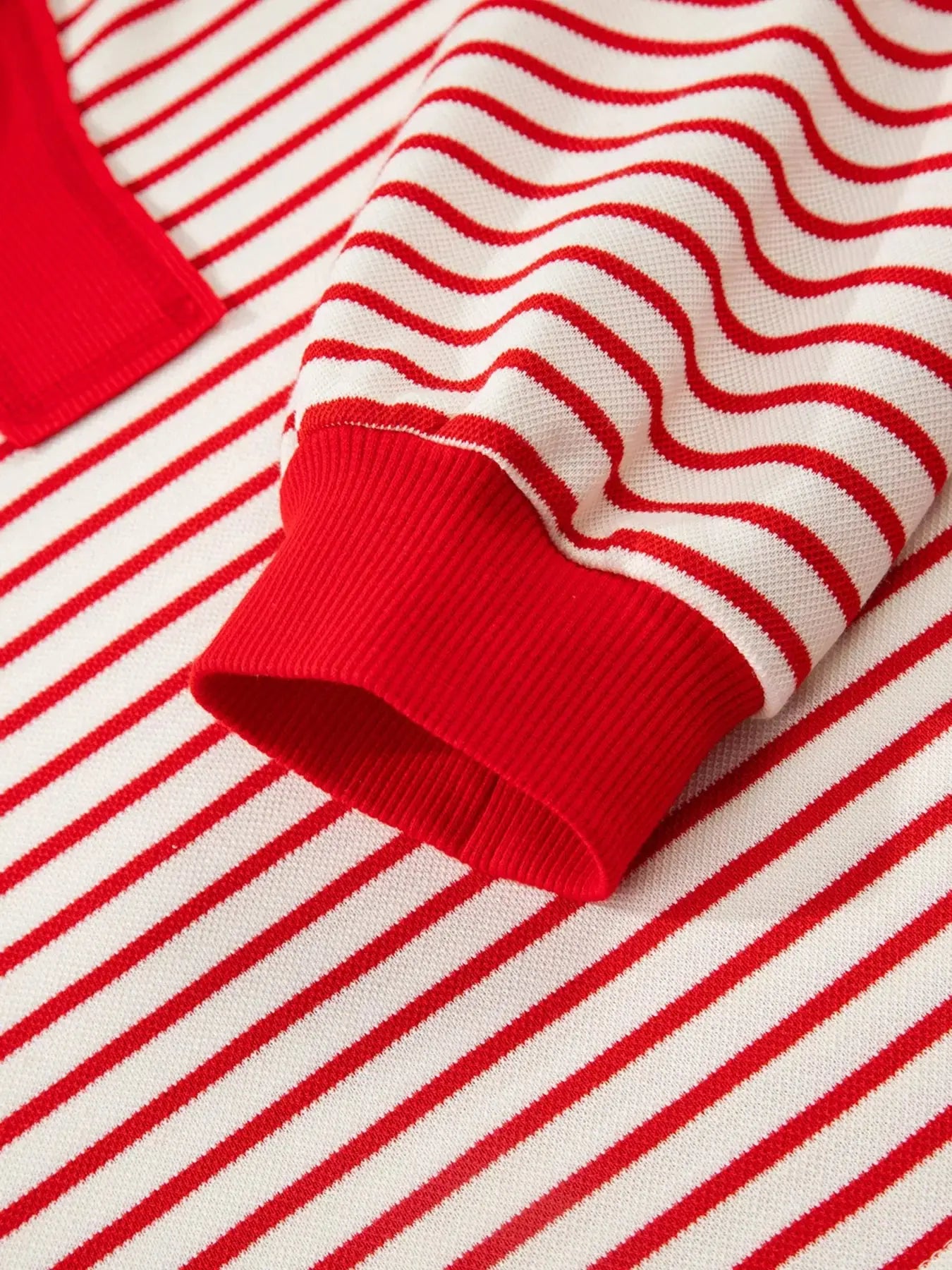 Stripe Collared V Neck Drop Shoulder Pullover and Skort 2pcs Outfit Simply Love