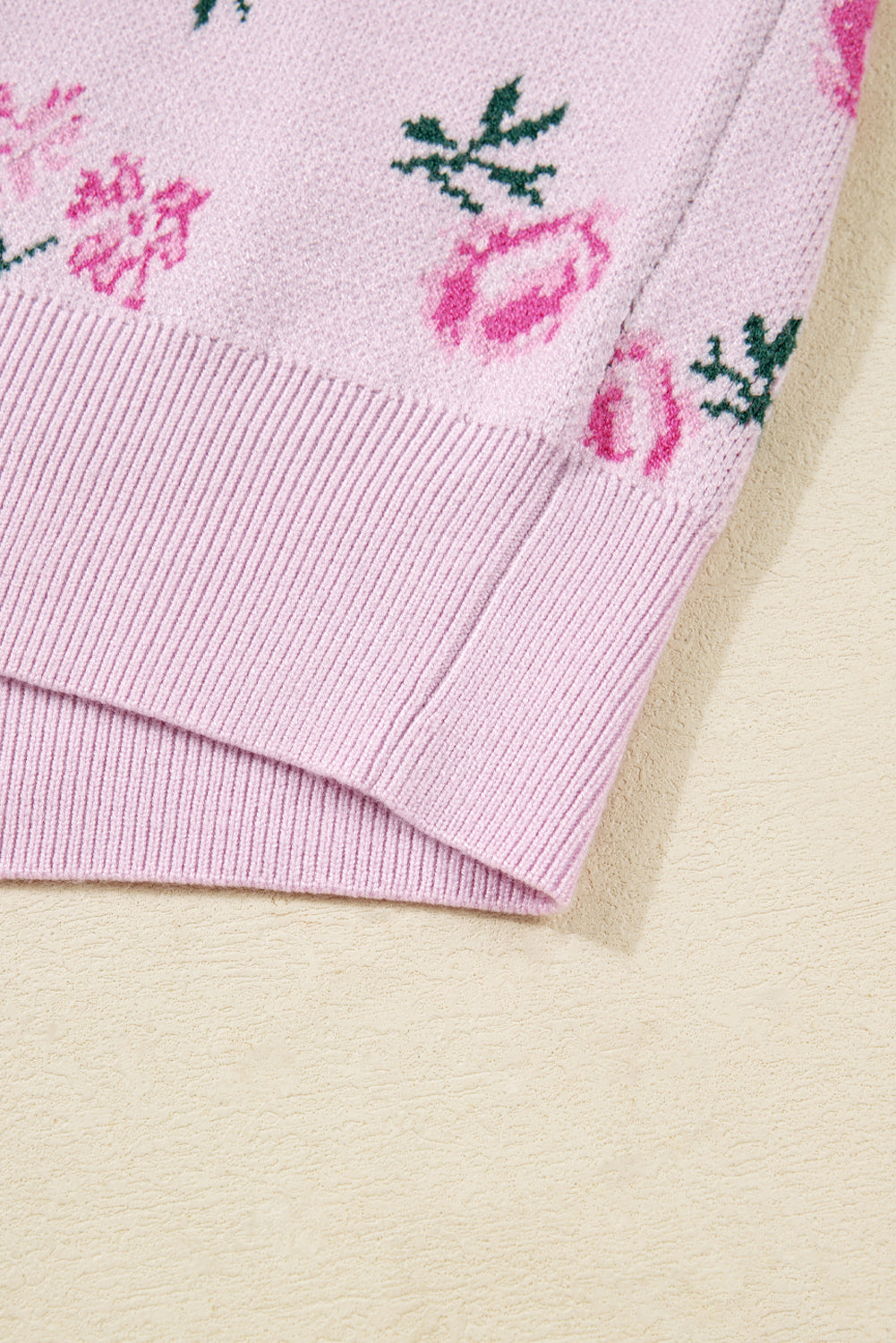 Delicacy Sweet Floral Print Drop Shoulder Cropped Sweater Dear-Lover Dropshipping