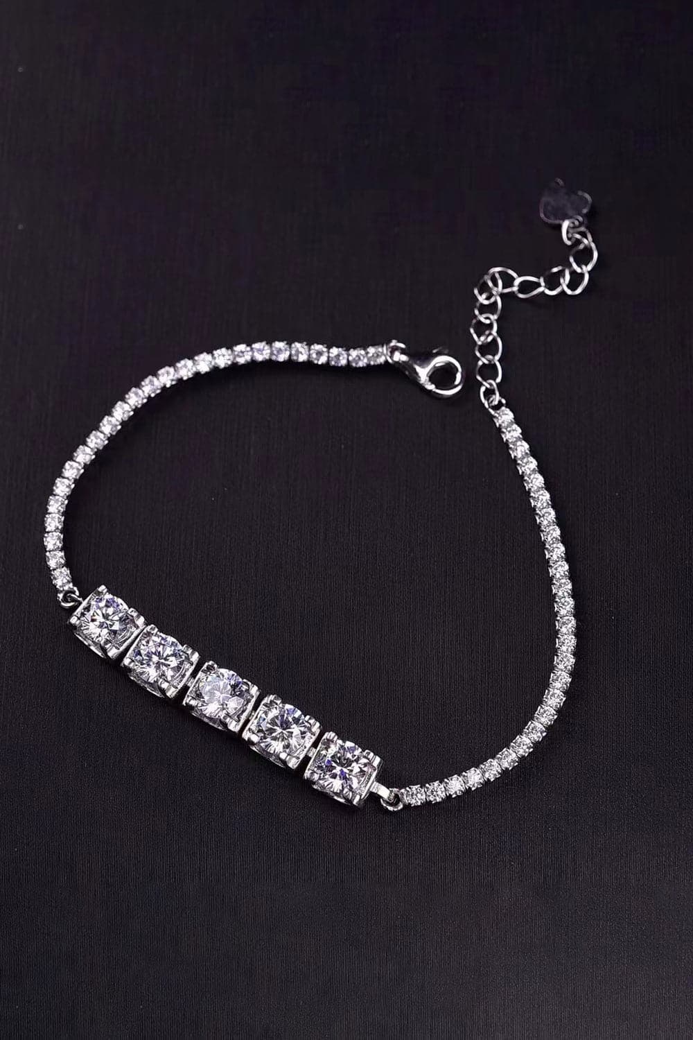 5 Carat Moissanite Lobster Clasp Bracelet.