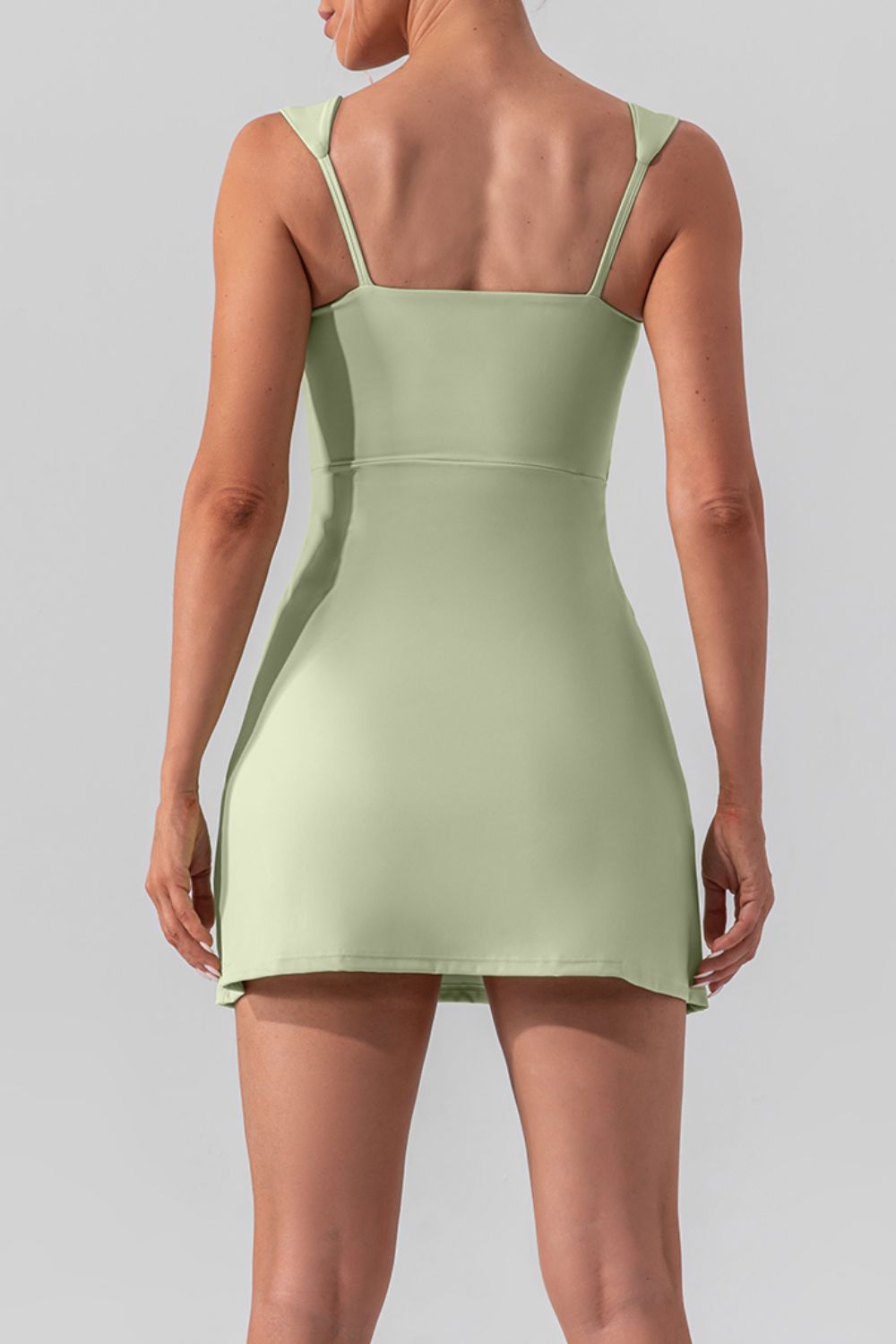 Square Neck Sleeveless Slit Mini Active Dress Coco’s Tee Boutique