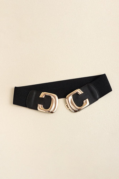 Zinc Alloy Buckle Elastic Wide Belt.