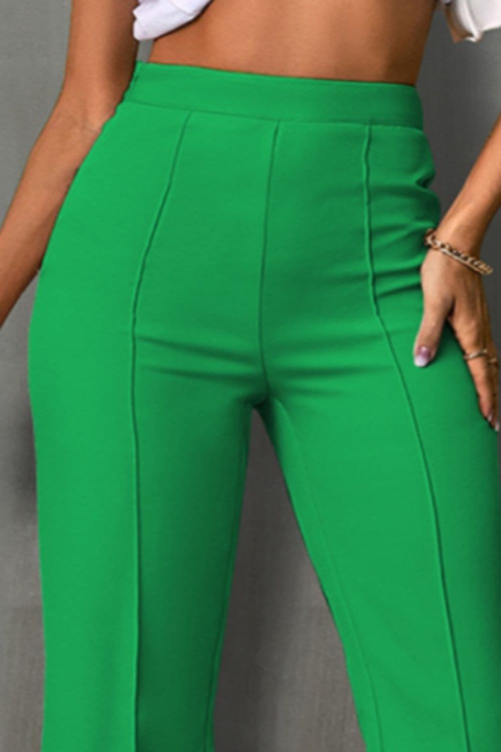 High Waist Straight Pants.