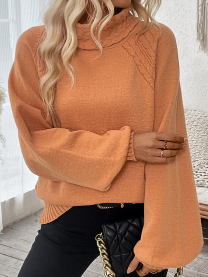 Cozy cable-knit turtleneck sweater