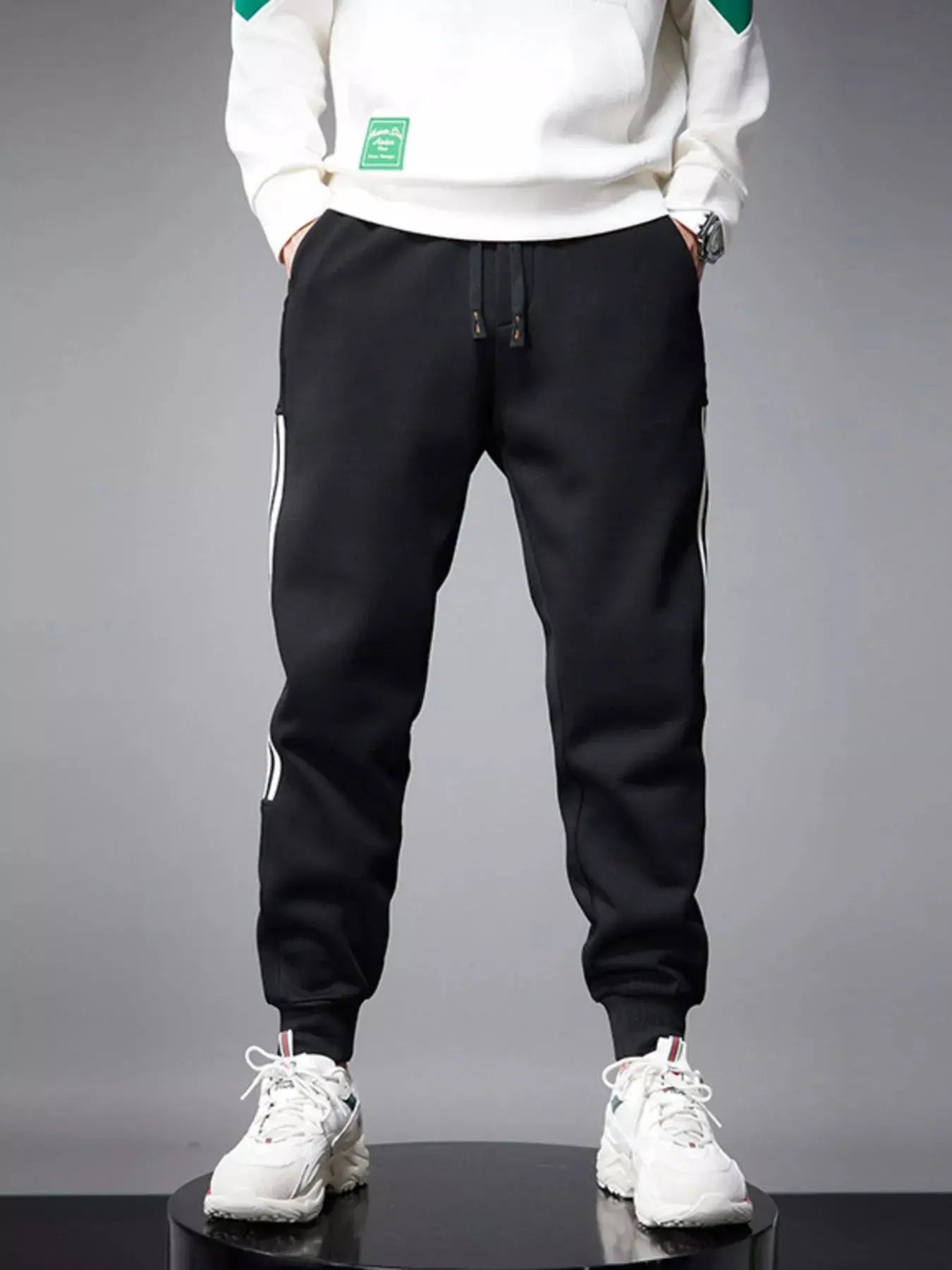 Men's Side Striped Drawstring Joggers Simply Love