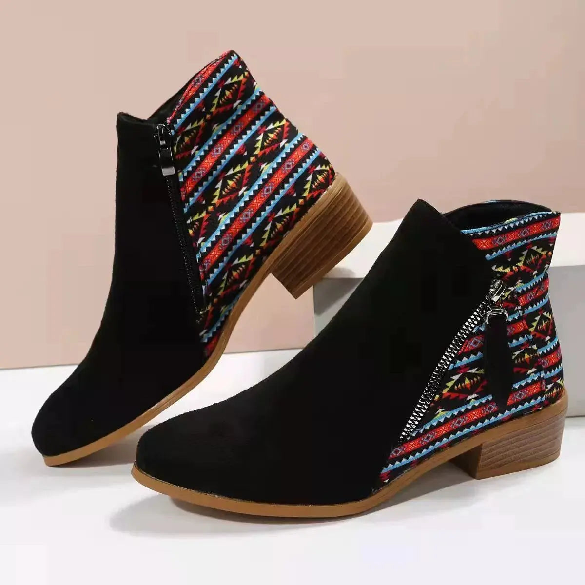 Point Toe Block Heels Boots Simply Love