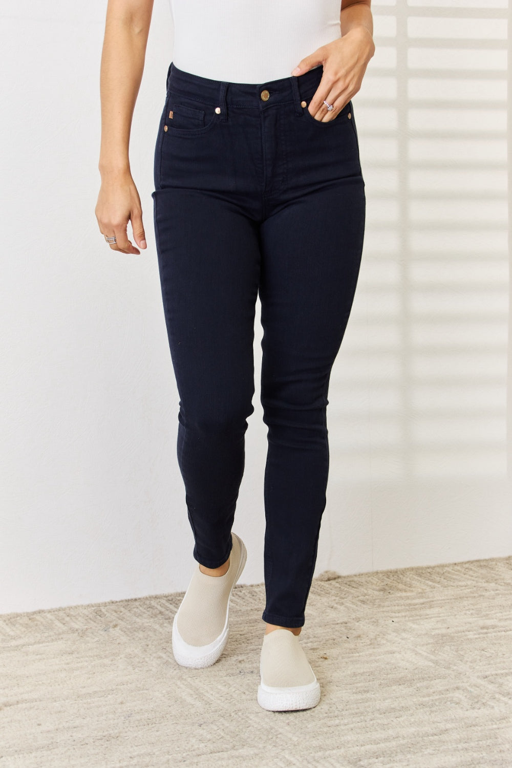 Judy Blue Full Size Garment Dyed Tummy Control Skinny Jeans Coco’s Tee Boutique