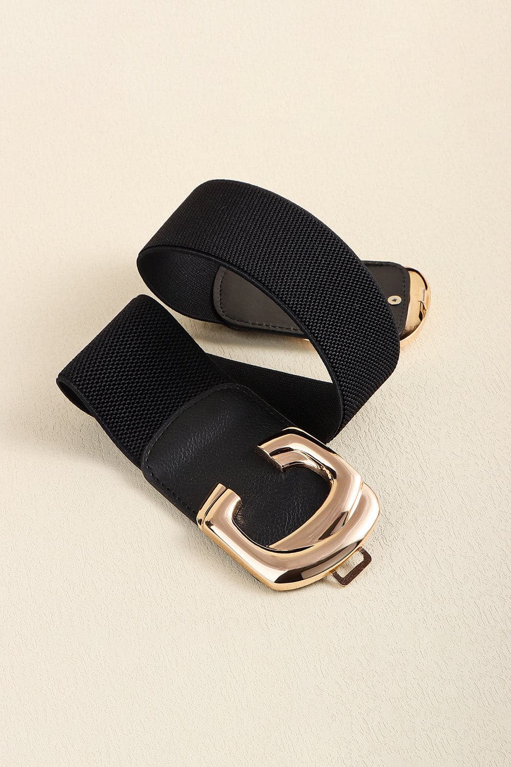 Zinc Alloy Buckle Elastic Wide Belt.