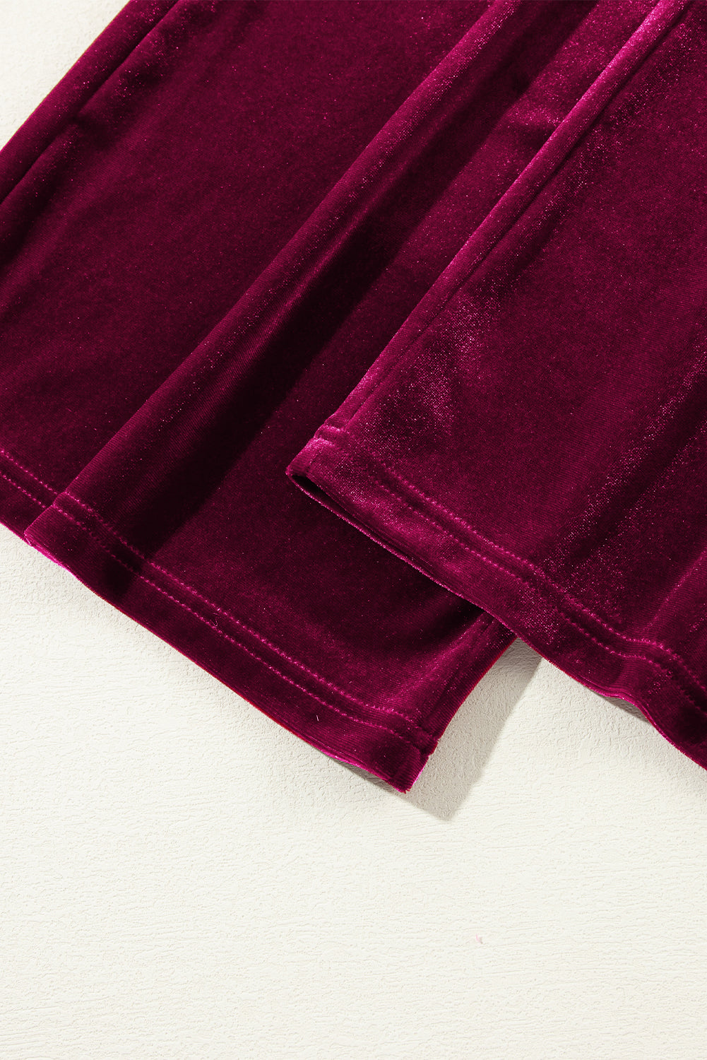 Burgundy wide leg pants with drawstring