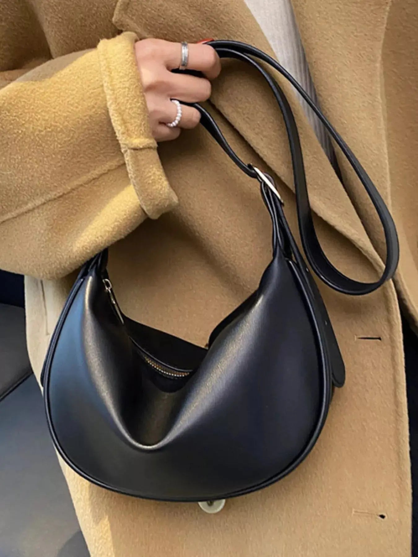 Adjustable Strap Crescent Crossbody Bag Simply Love