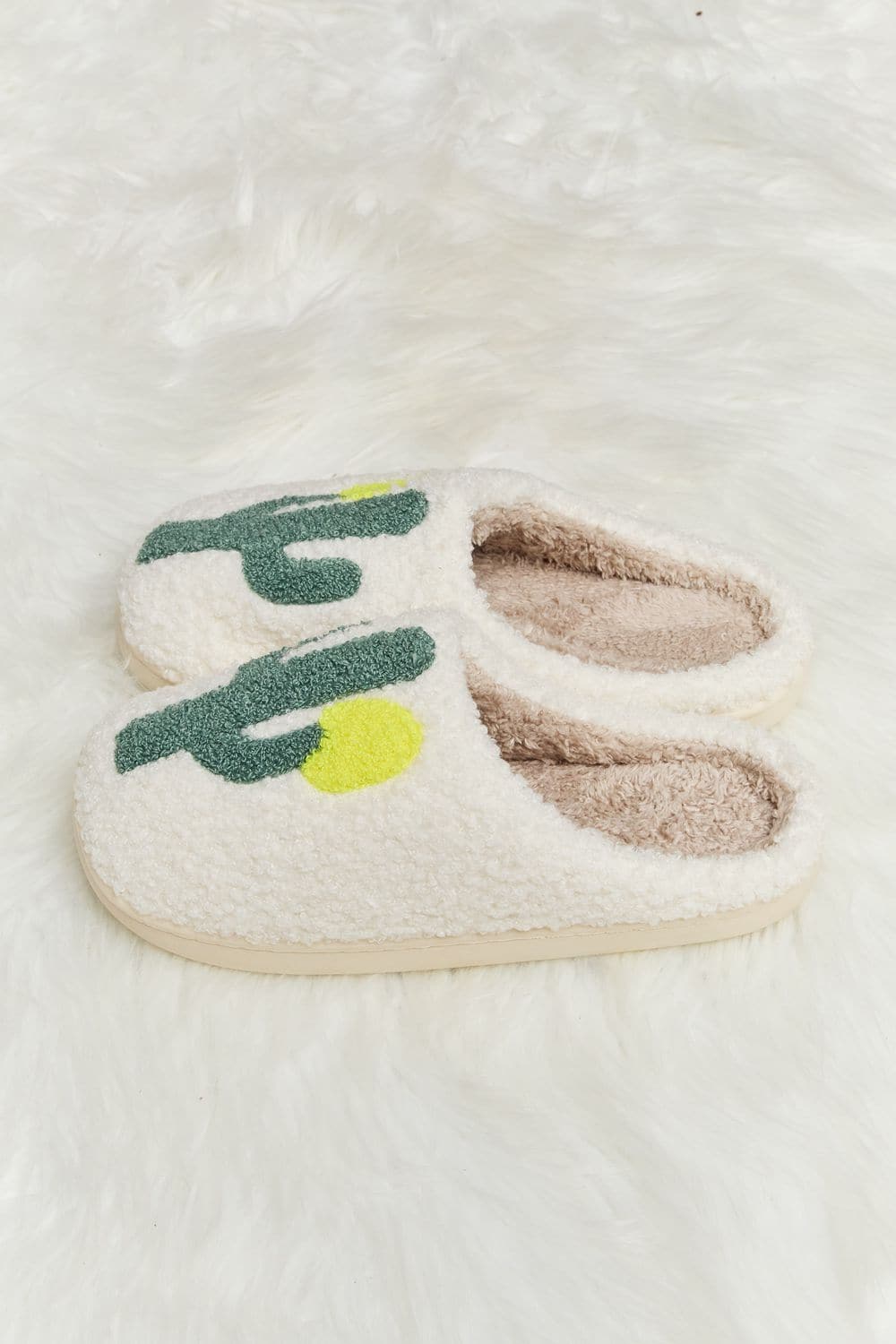 Melody Cactus Plush Slide Slippers.