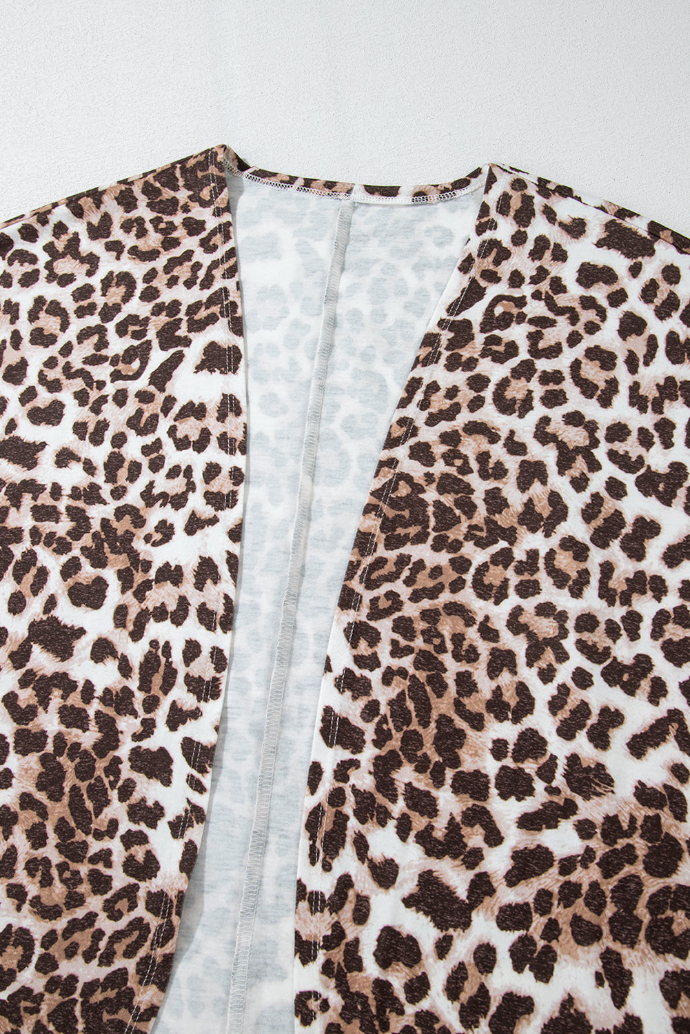 Chic khaki leopard print batwing sleeve cardigan for effortless style