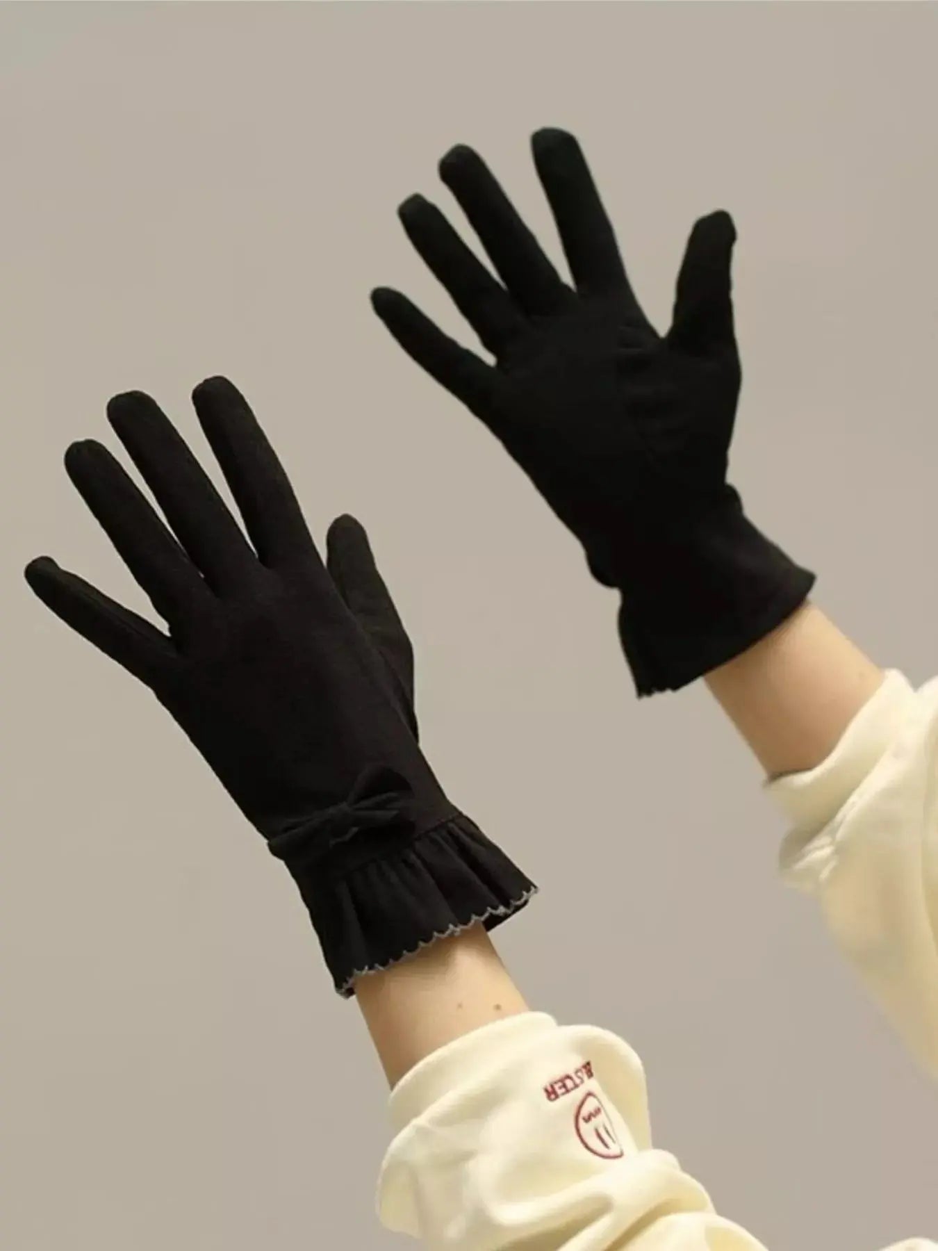 Ruffled Cuff Bow Gloves Simply Love