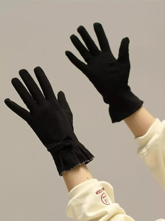 Ruffled Cuff Bow Gloves Simply Love