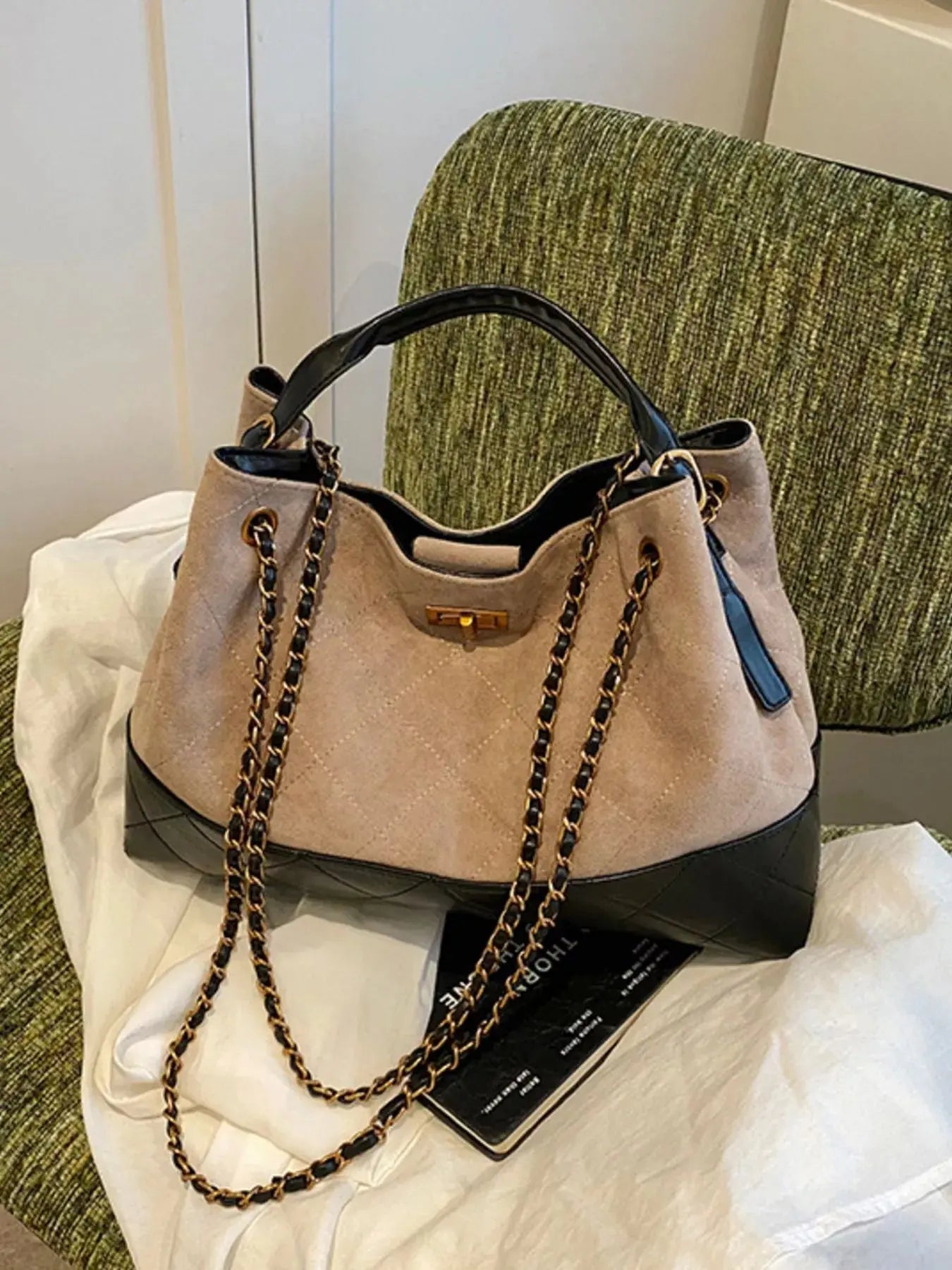 Quilted Leather Chain Strap Crossbody Bag Simply Love