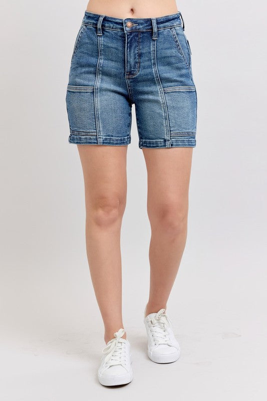 Judy Blue Full Size High Rise Denim Shorts Plus Size Coco’s Tee Boutique