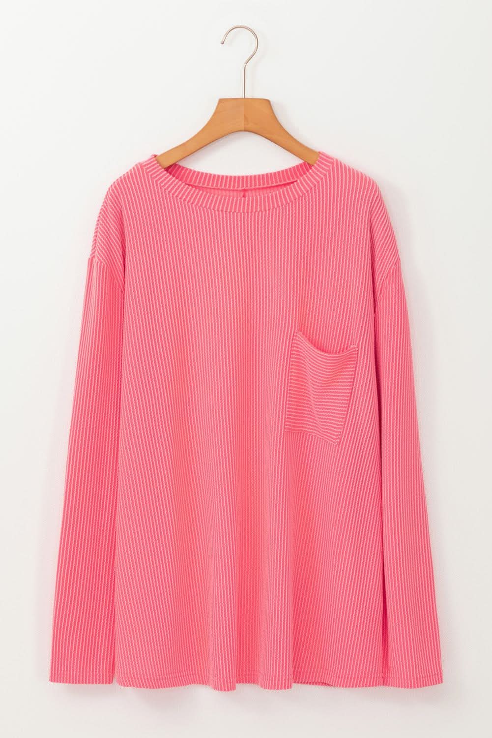 Peach blossom ribbed tee plus size - Love Salve 