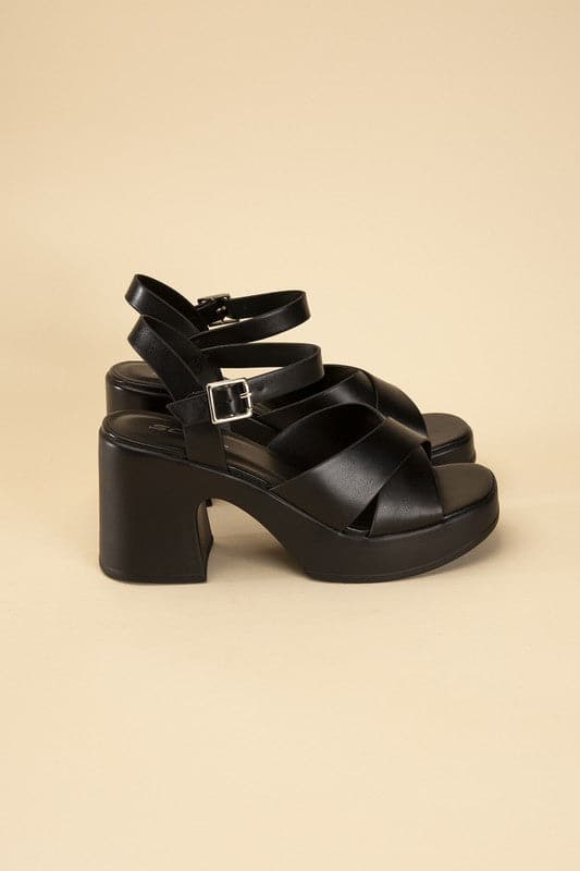 TOUCH-S Crisscross Sandal Heels.