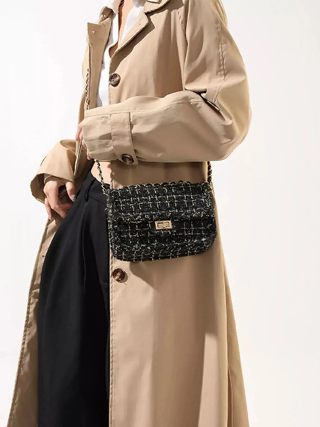 Tweed Flap Crossbody Bag Simply Love