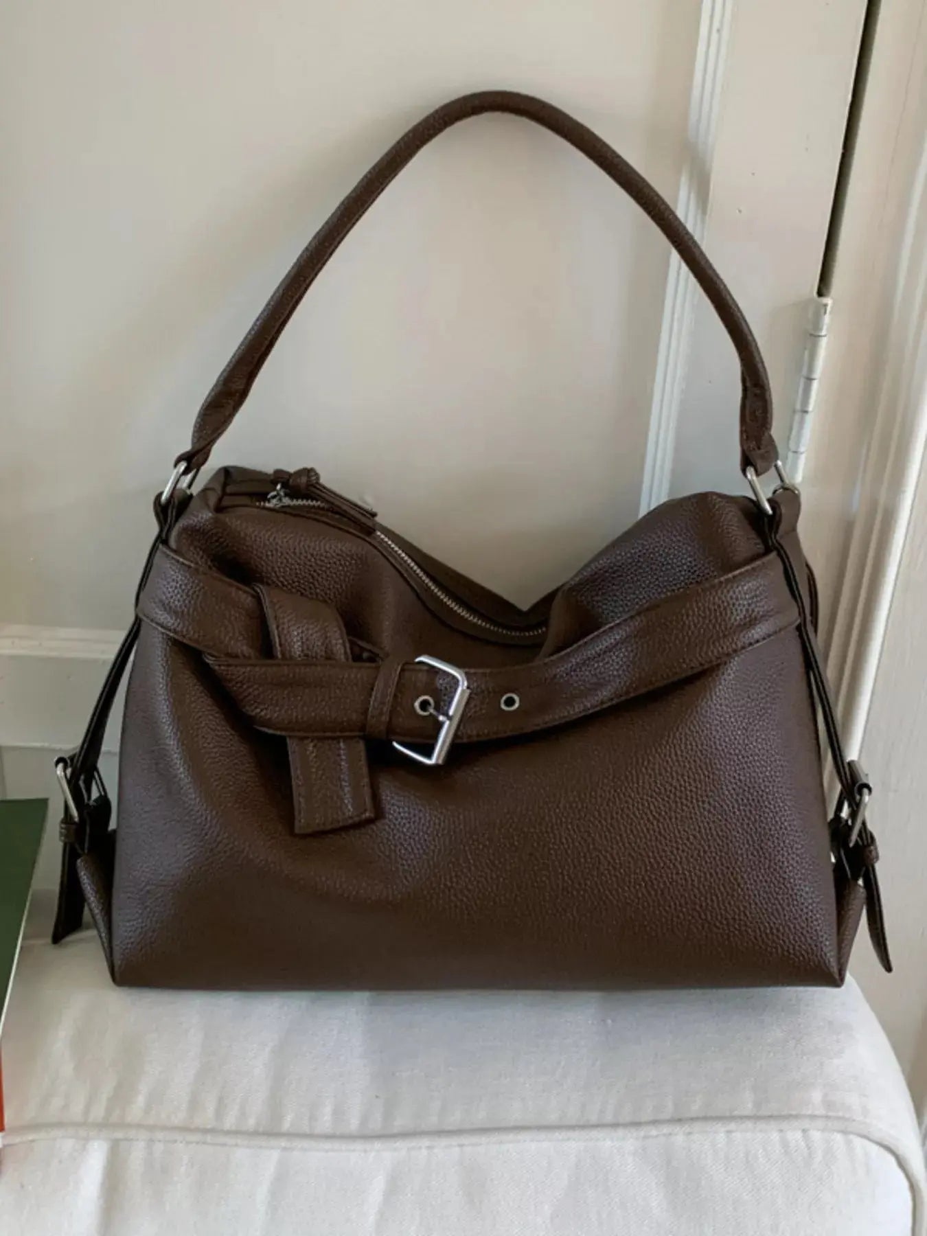 Decor Buckle Leather Shoulder Bag Simply Love