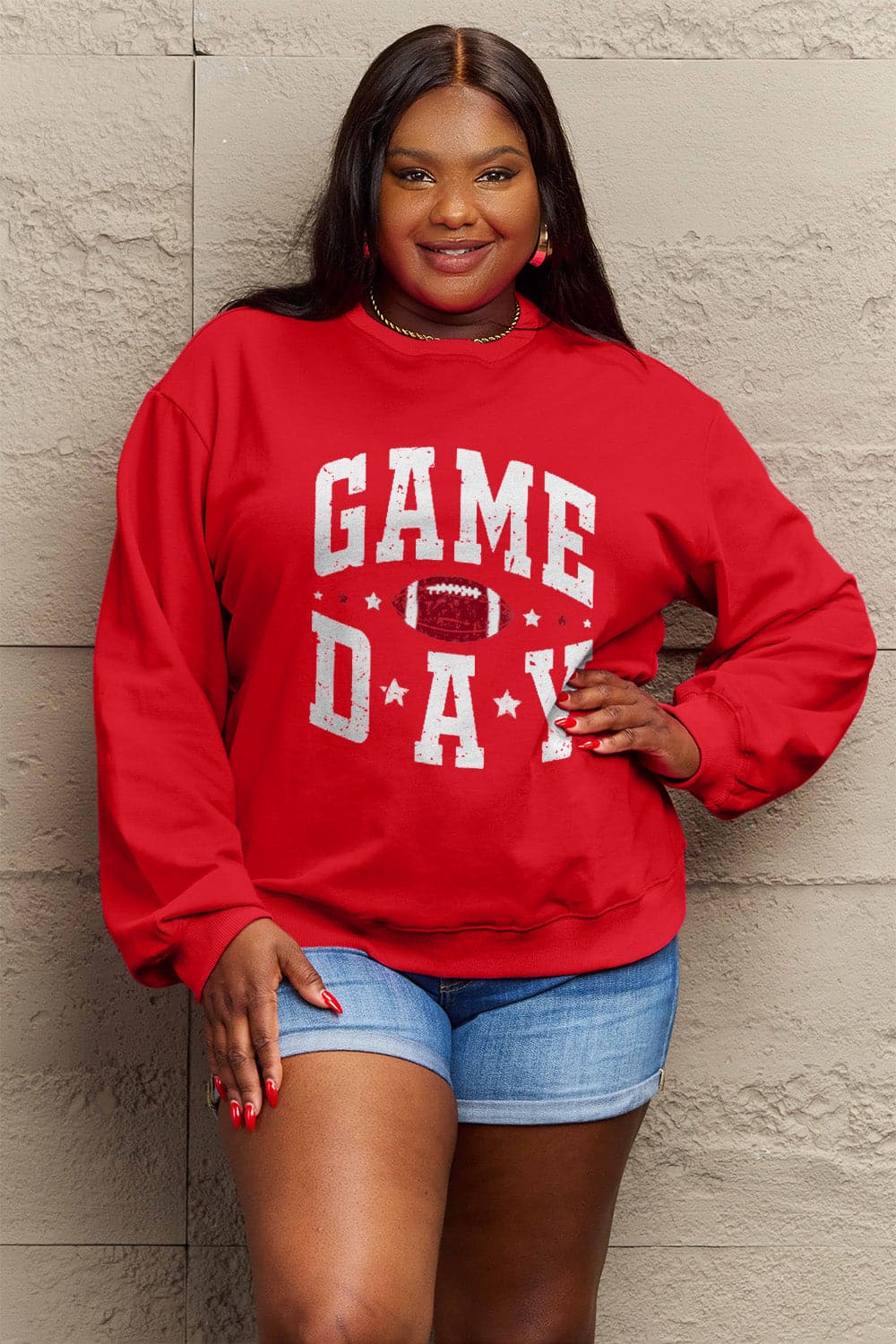 Simply Love Full Size GAME DAY Graphic Sweatshirt.