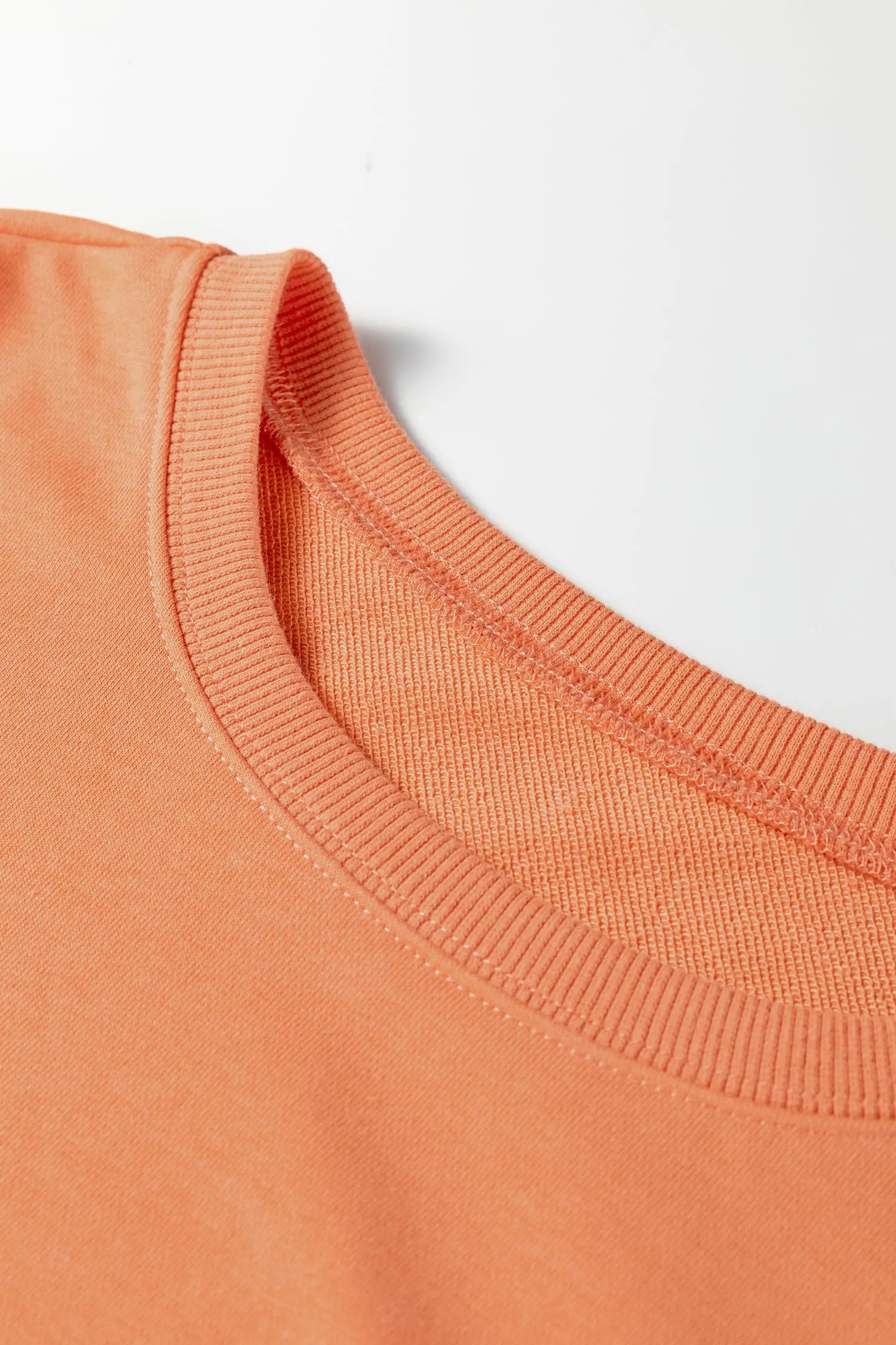 Grapefruit Orange Floral Bow Patchwork Sweatshirt With Exposed Seams Slit Baggy Dear-Lover Dropshipping