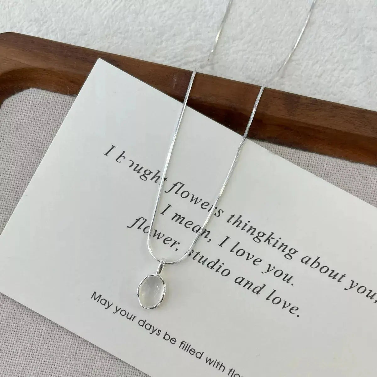 925 Sterling Silver Agate Pendant Necklace Simply Love