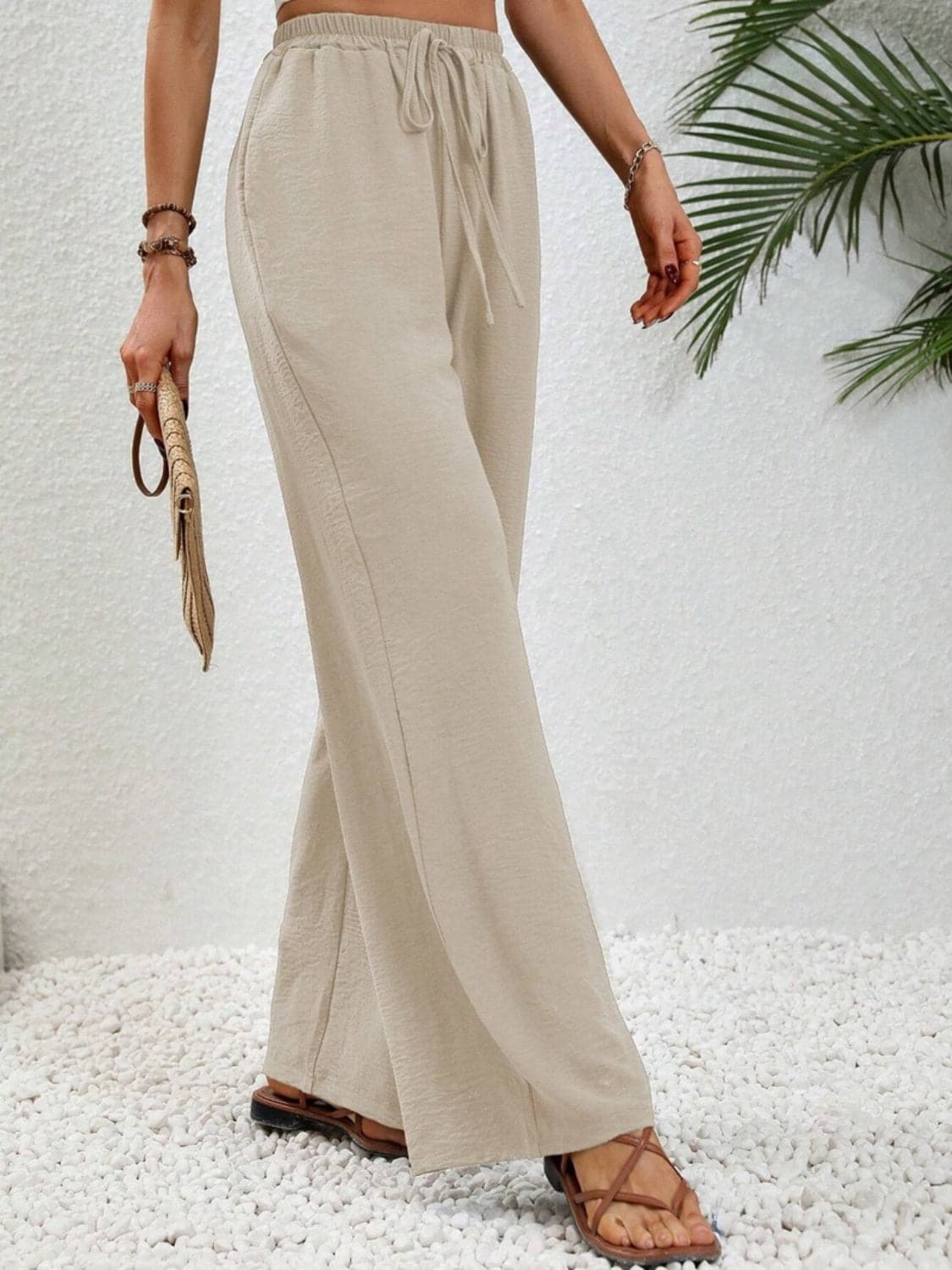 Wide Leg Drawstring Pants.