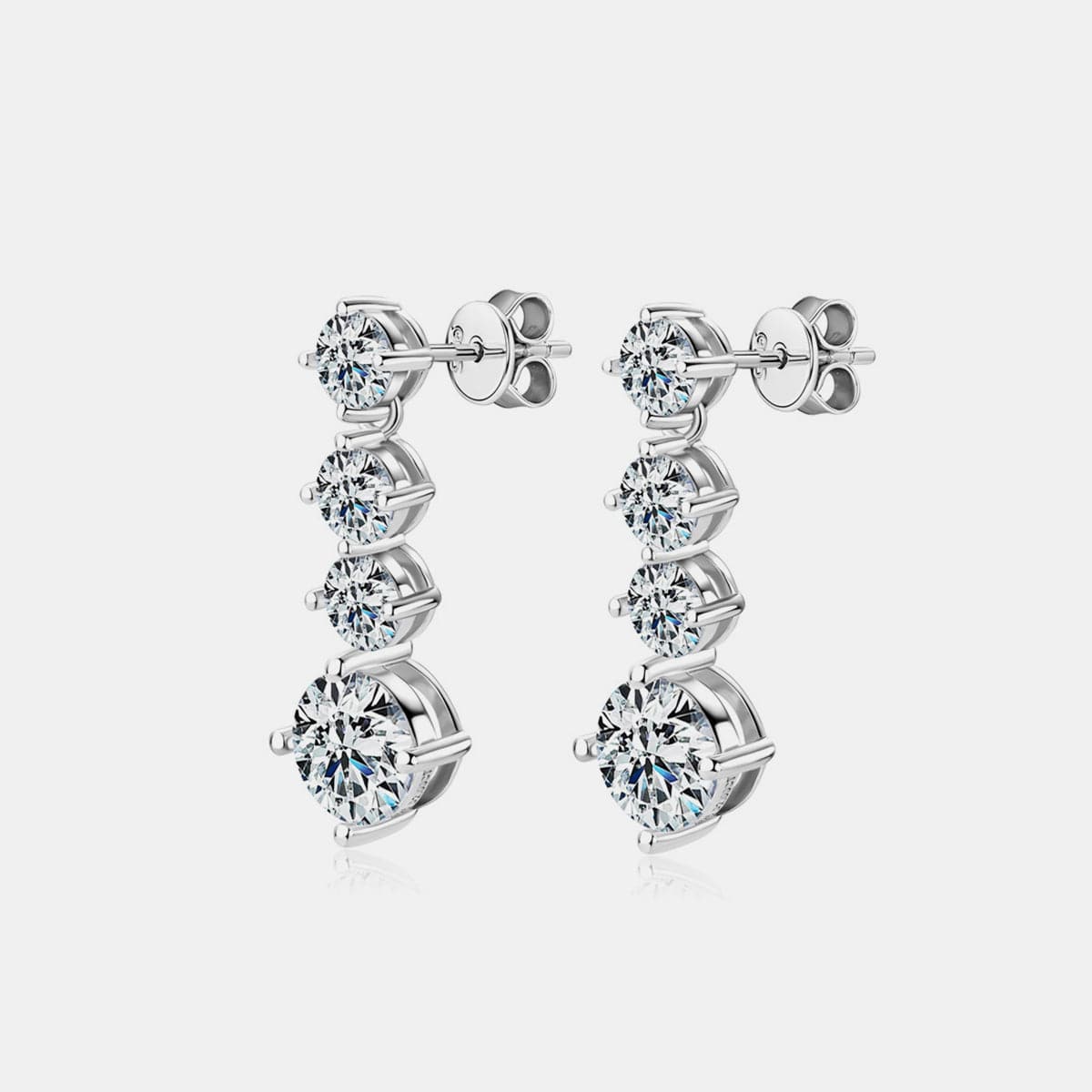 4 Carat Moissanite 925 Sterling Silver Earrings.