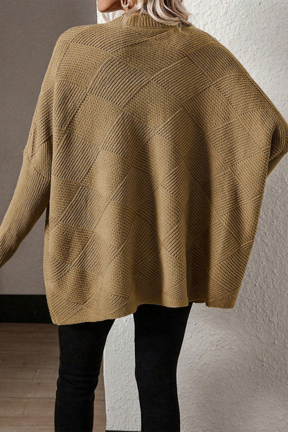 V-Neck Batwing Sleeve Pullover Sweater.