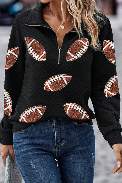 Sequin Football Long Sleeve SweatshirtFeatures: Sequin
Sheer: Opaque
Stretch: Slightly stretchy
Material composition: 95% polyester, 5% elastane
Care instructions: Machine wash cold. Tumble dry low.
ImpoLove Salve Sequin Football Long Sleeve SweatshirtSweatshirts & Hoodies