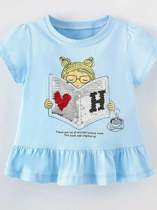 Children's Sequin Round Neck Tee Simply Love