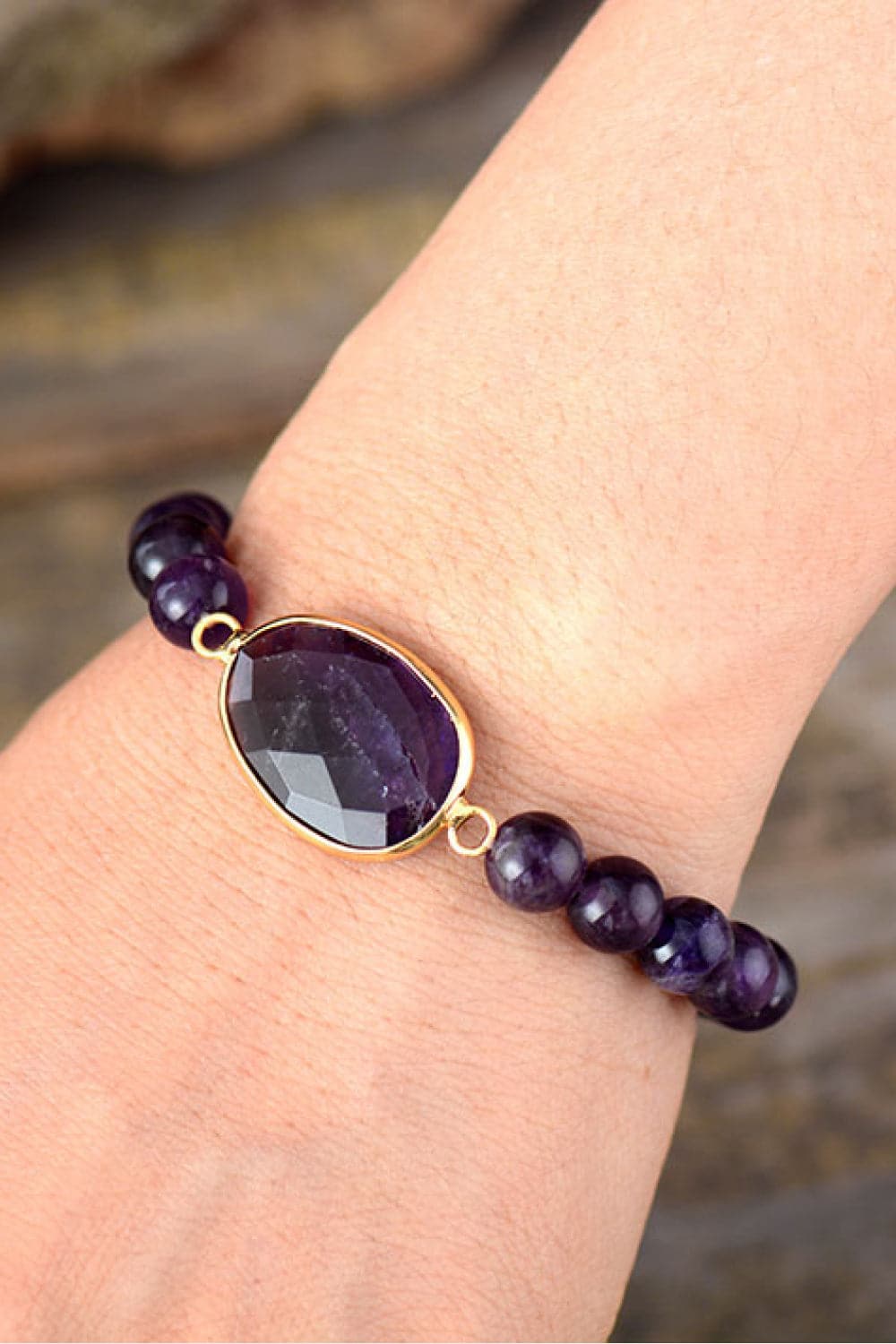 Handmade Amethyst Beaded Bracelet.