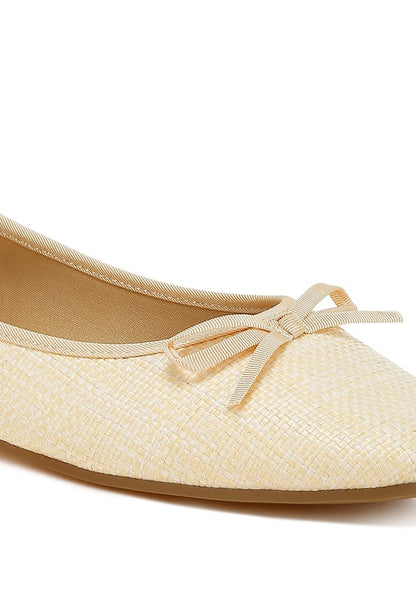 Elegant raffia ballet flats - bow detail