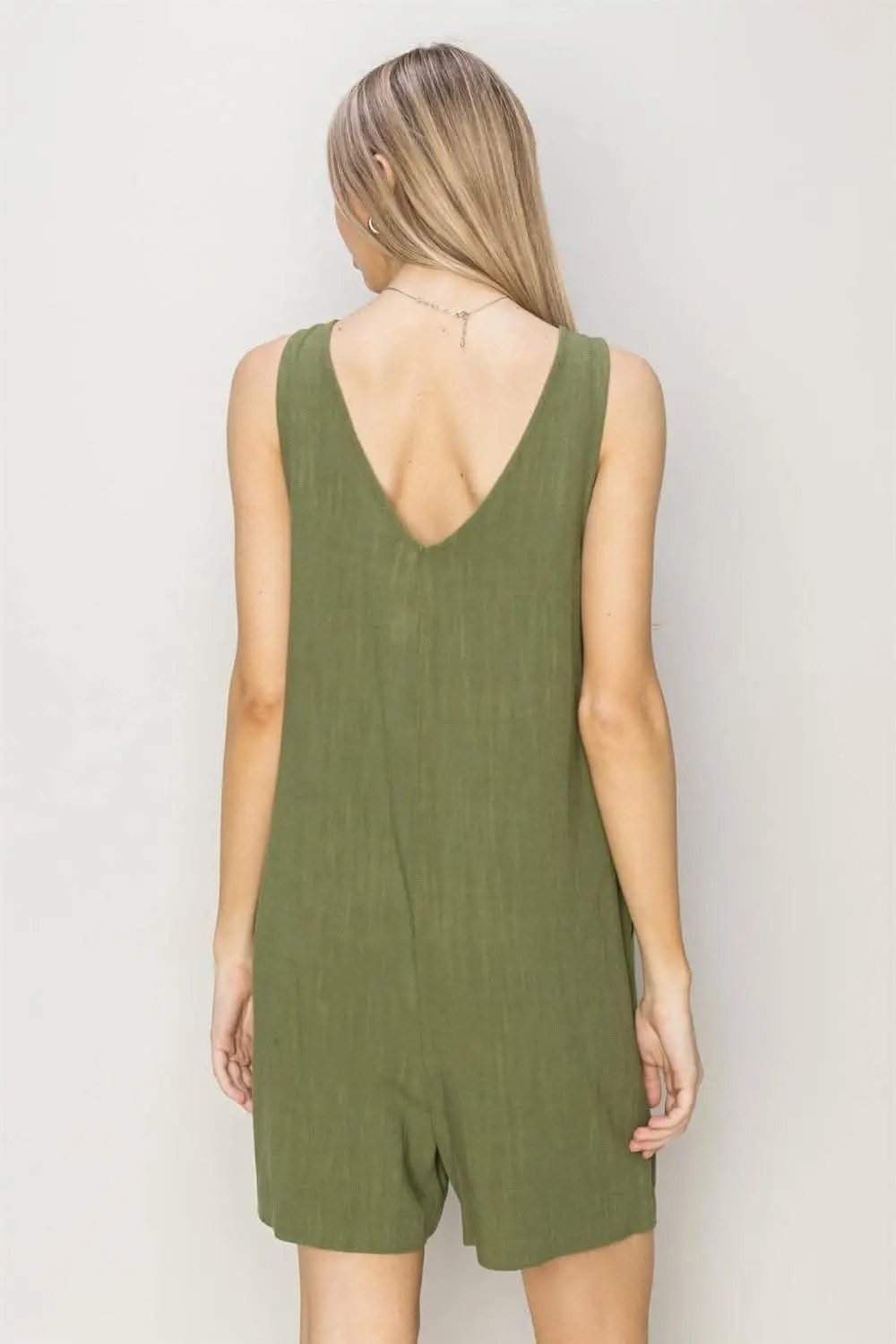 HYFVE V-Neck Sleeveless Romper with Pockets - Love Salve 