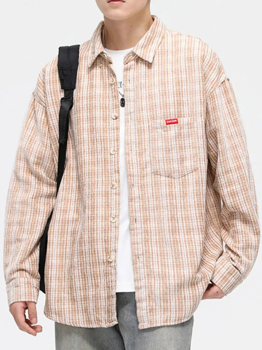 Men's Full Size Casual Plaid Button Up Shirt Plus Size Simply Love