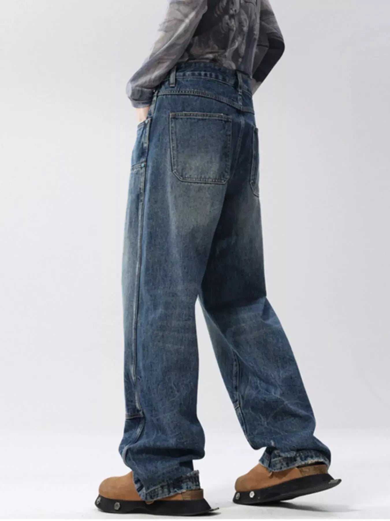 Men's Full Size Distressed Wide Leg Jeans Plus Size Simply Love