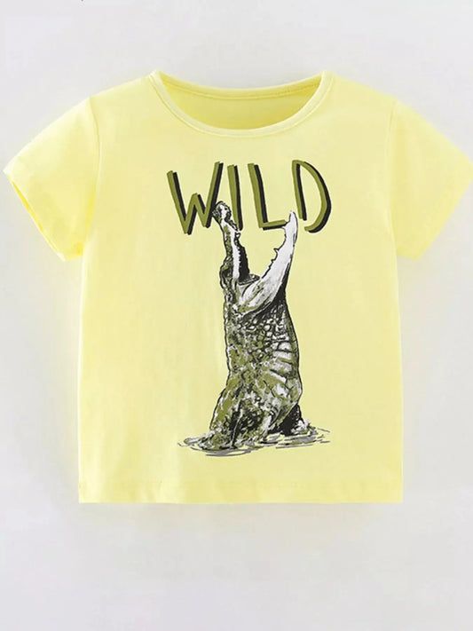 Children's Wild Crocodile Graphic Short Sleeve T-Shirt Simply Love