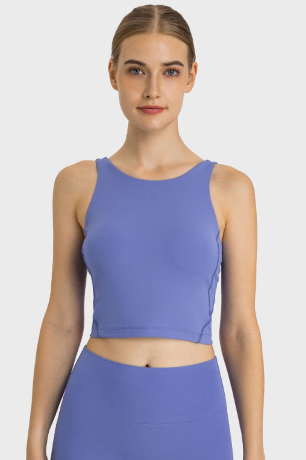 Feel Like Skin Highly Stretchy Cropped Sports Tank.