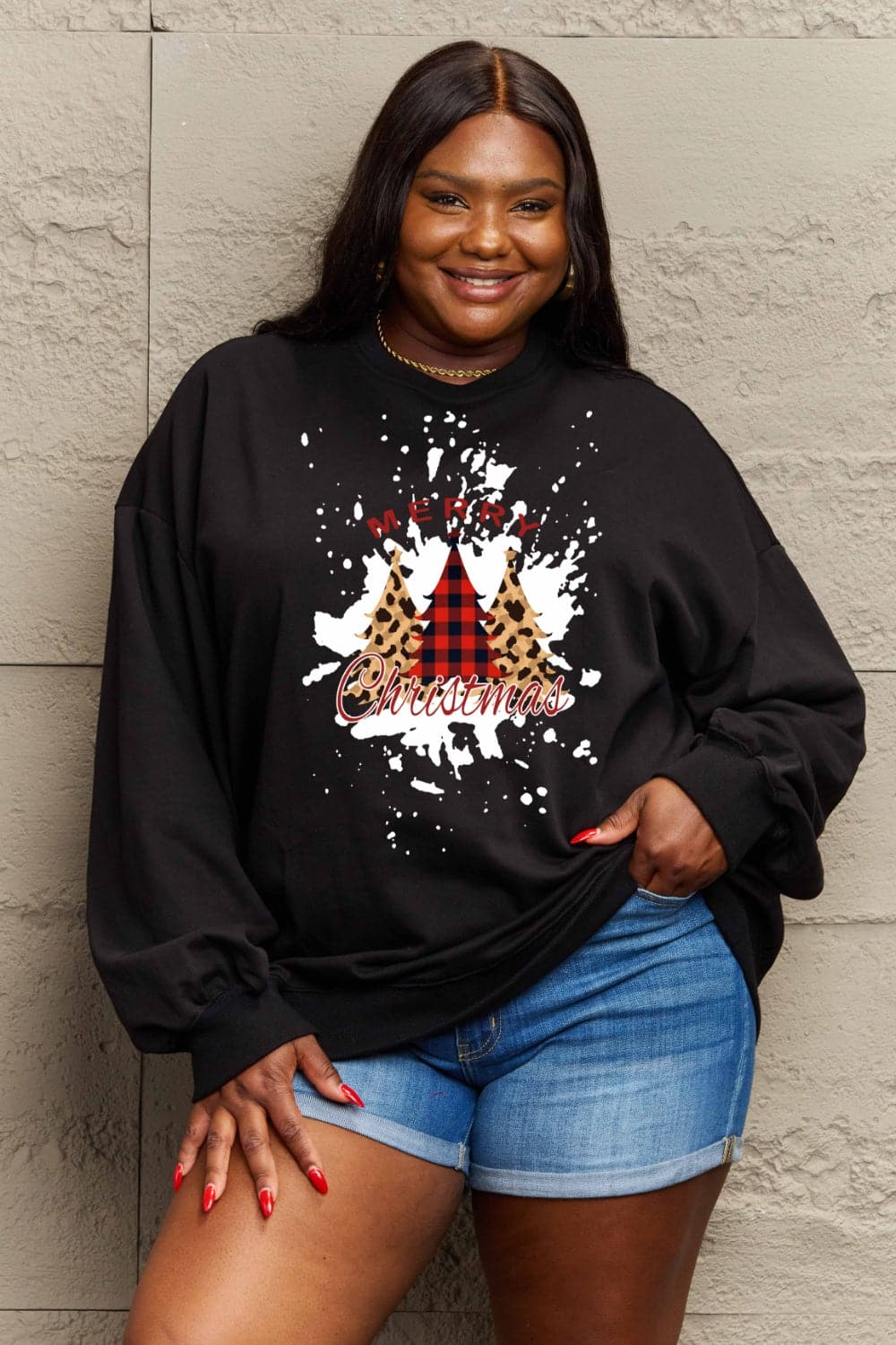 Simply Love Full Size MERRY CHRISTMAS Graphic Sweatshirt.